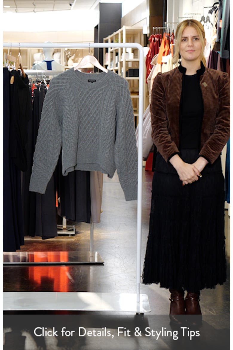 Liz Beaded Crewneck Wool Sweater video