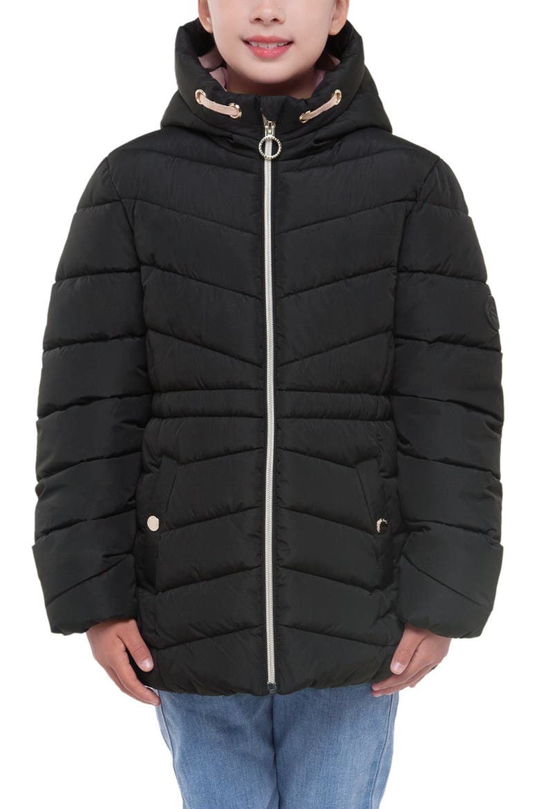 Kids' Shower Resistant Puffer Jacket, Alternate, color, Black