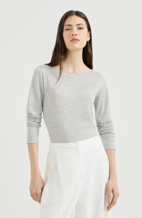 Sparkling cashmere and silk lightweight sweater
