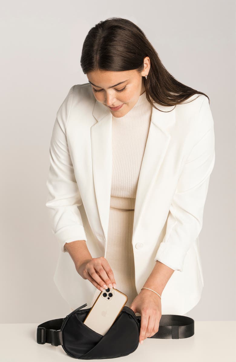 Lux and Nyx Origami Sling Belt Bag With Extender Strap, Alternate, color, Black