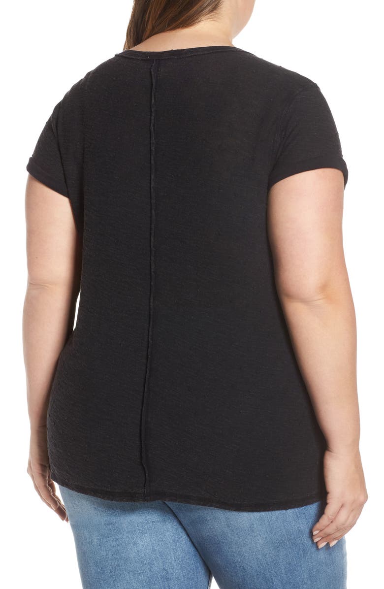 Caslon<sup>®</sup> Textured Roll Sleeve Tee, Alternate, color, 