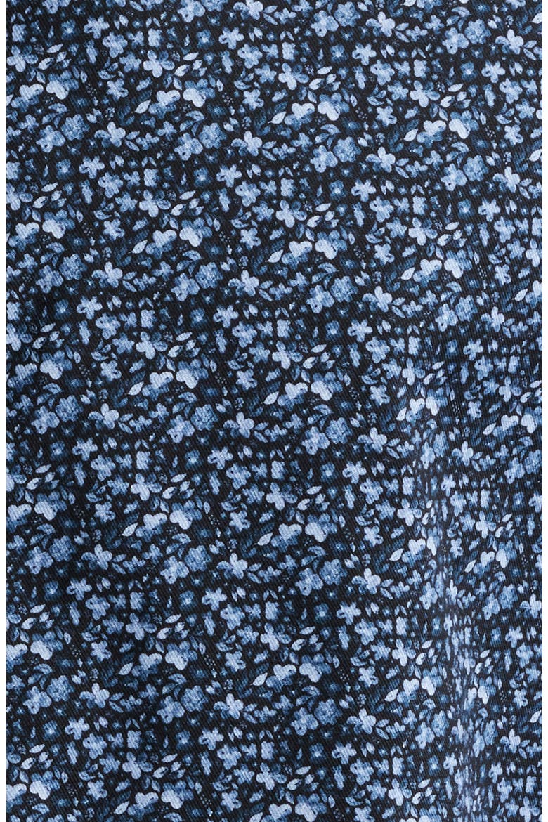 Watercolor Ditsy Floral Print Button-Up Shirt, Alternate, color, BLUE SHADOW