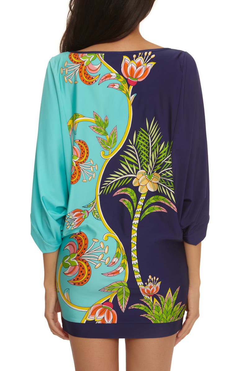 Trina Turk Flamingo Print Cover-Up Dress, Alternate, color, 