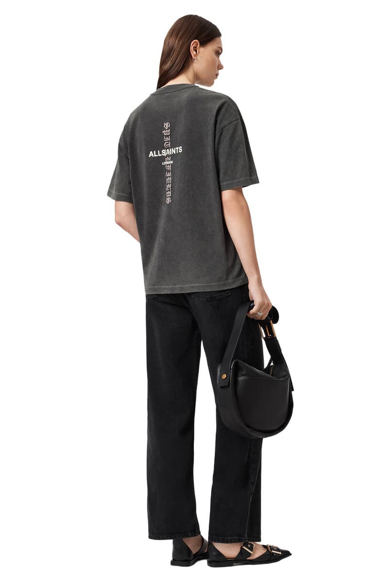 AllSaints Knox Etta Cotton Graphic T-Shirt, Alternate, color, Washed Black