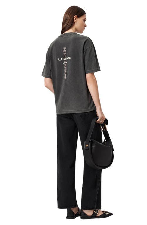 Allsaints Knox Etta Cotton Graphic T-shirt In Black