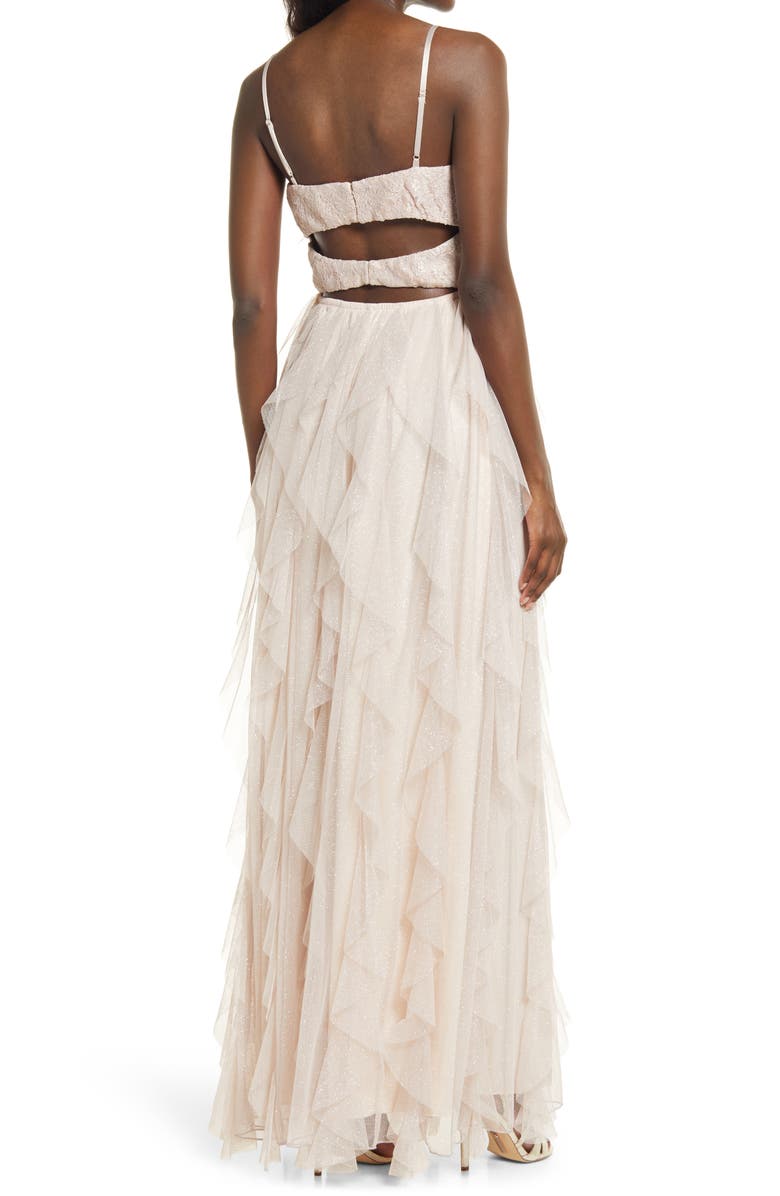 Speechless Lace Glitter Tulle Dress, Alternate, color, 