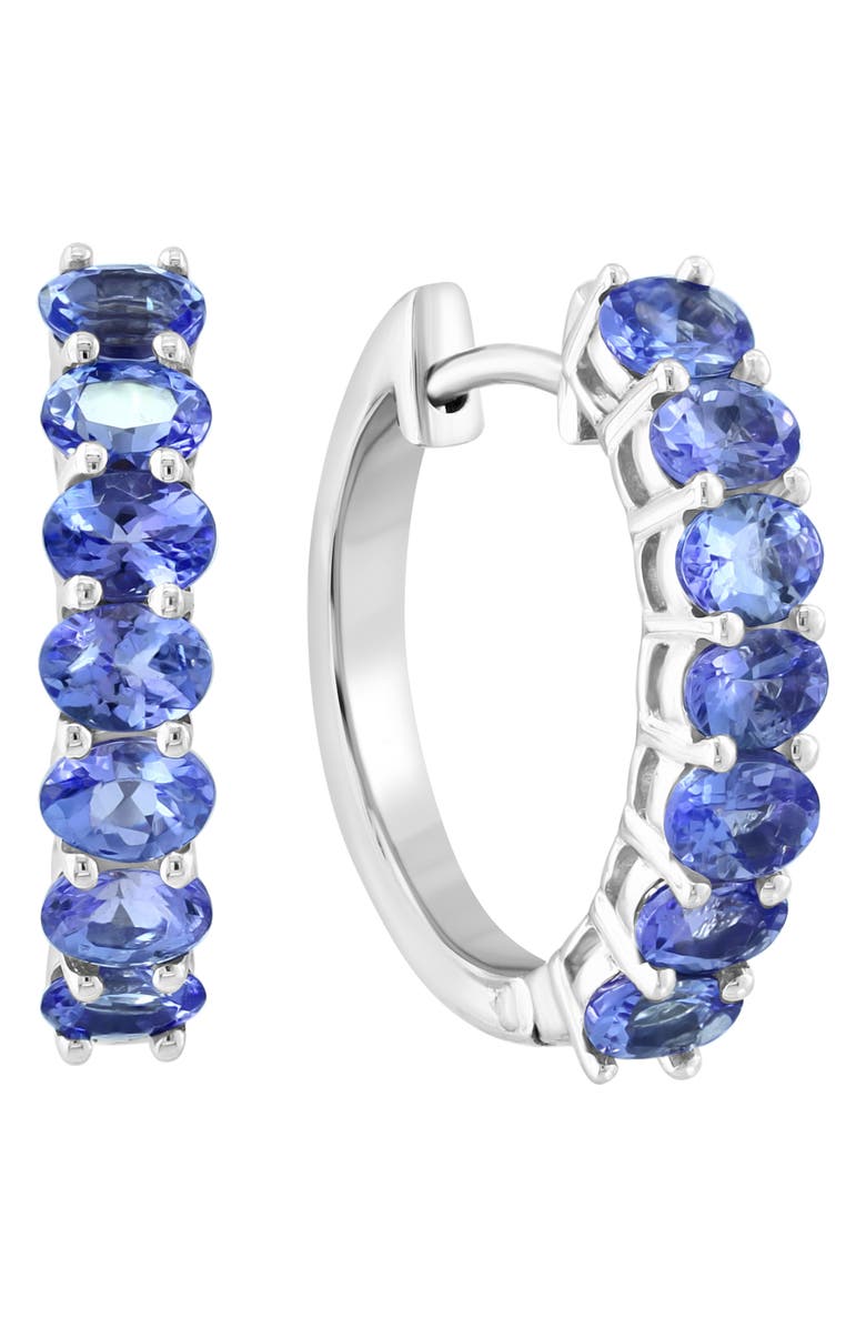 EFFY Sterling Silver Tanzanite Hoop Earrings, Main, color,