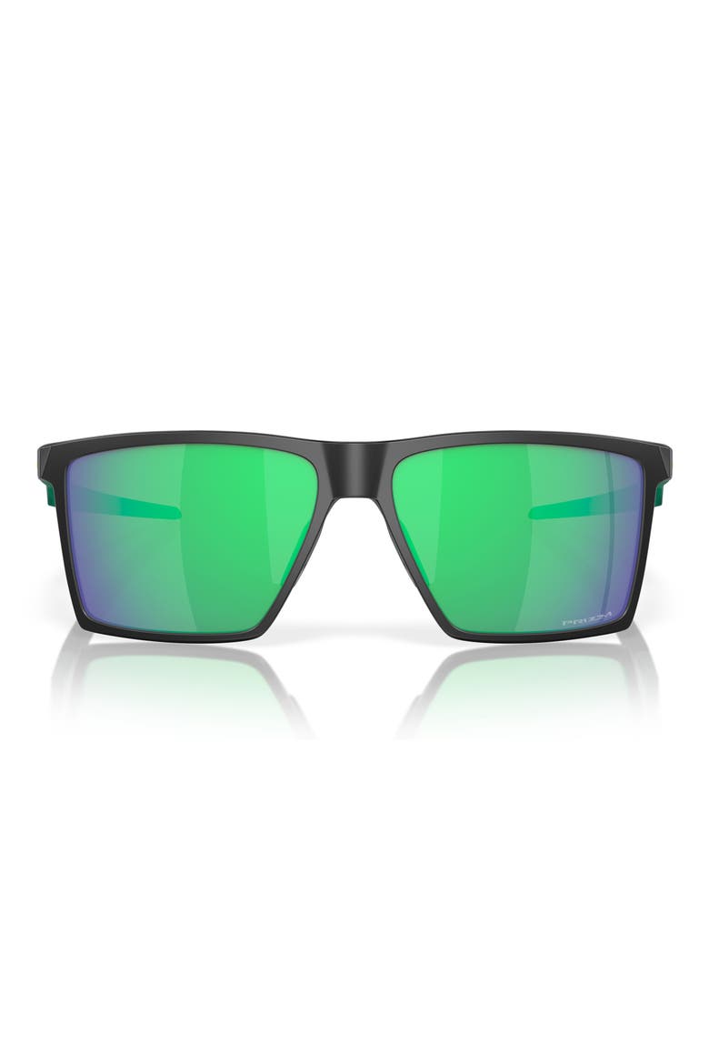 Futurity Sun 57mm Polarized Square Sunglasses, Main, color, SHINY BLACK