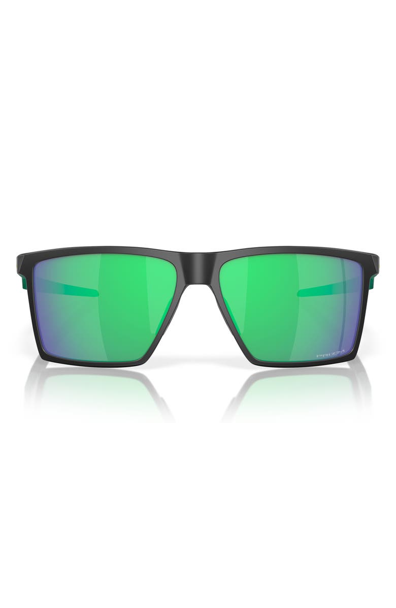 Oakley Futurity Sun 57mm Polarized Square Sunglasses, Main, color, Shiny Black