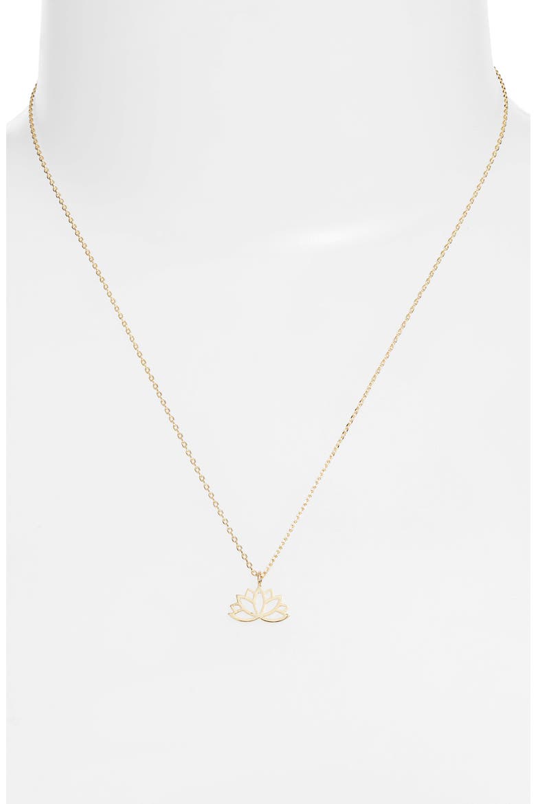 Lotus Leaf Pendant Necklace, Alternate, color, GOLD