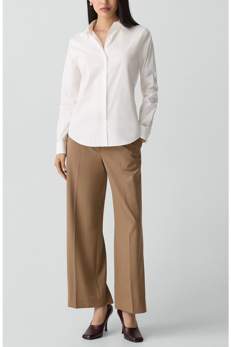 Classic Fitted Button-Up Shirt, Alternate, color, WHITE - 100