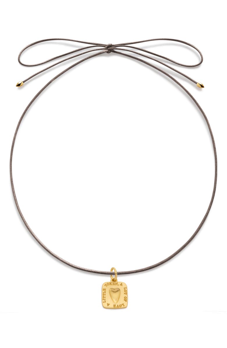 Monica Vinader Love Token Cord Necklace, Main, color, 18K Gold Vermeil