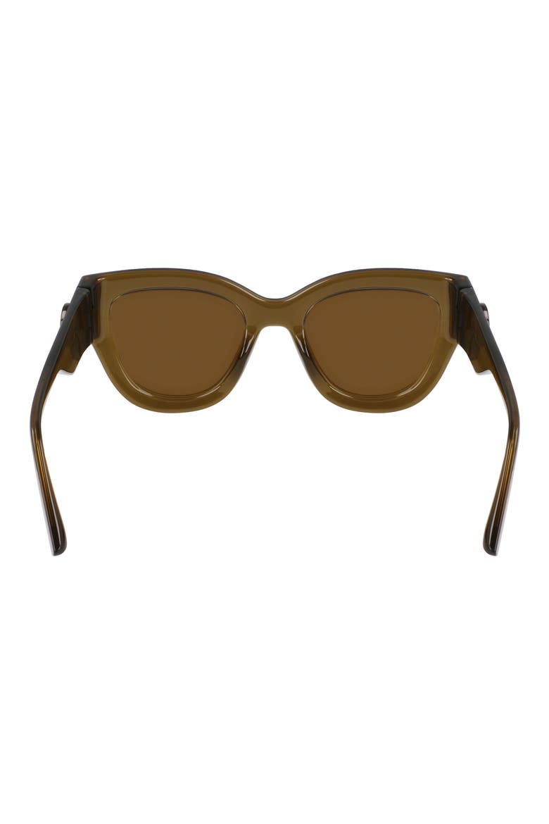 52mm Cat Eye Sunglasses, Alternate, color, KHAKI