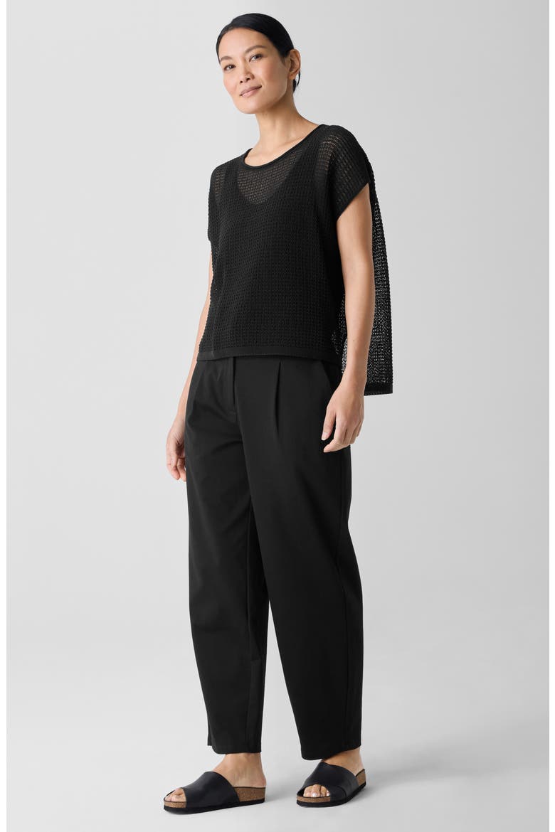 Open Stitch Organic Cotton Sweater, Alternate, color, BLACK