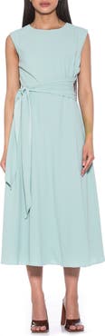 Alexia Admor Paris Sleeveless Asymmetric Tie Midi Dress
