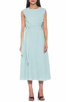 Alexia Admor Paris Sleeveless Asymmetric Tie Midi Dress