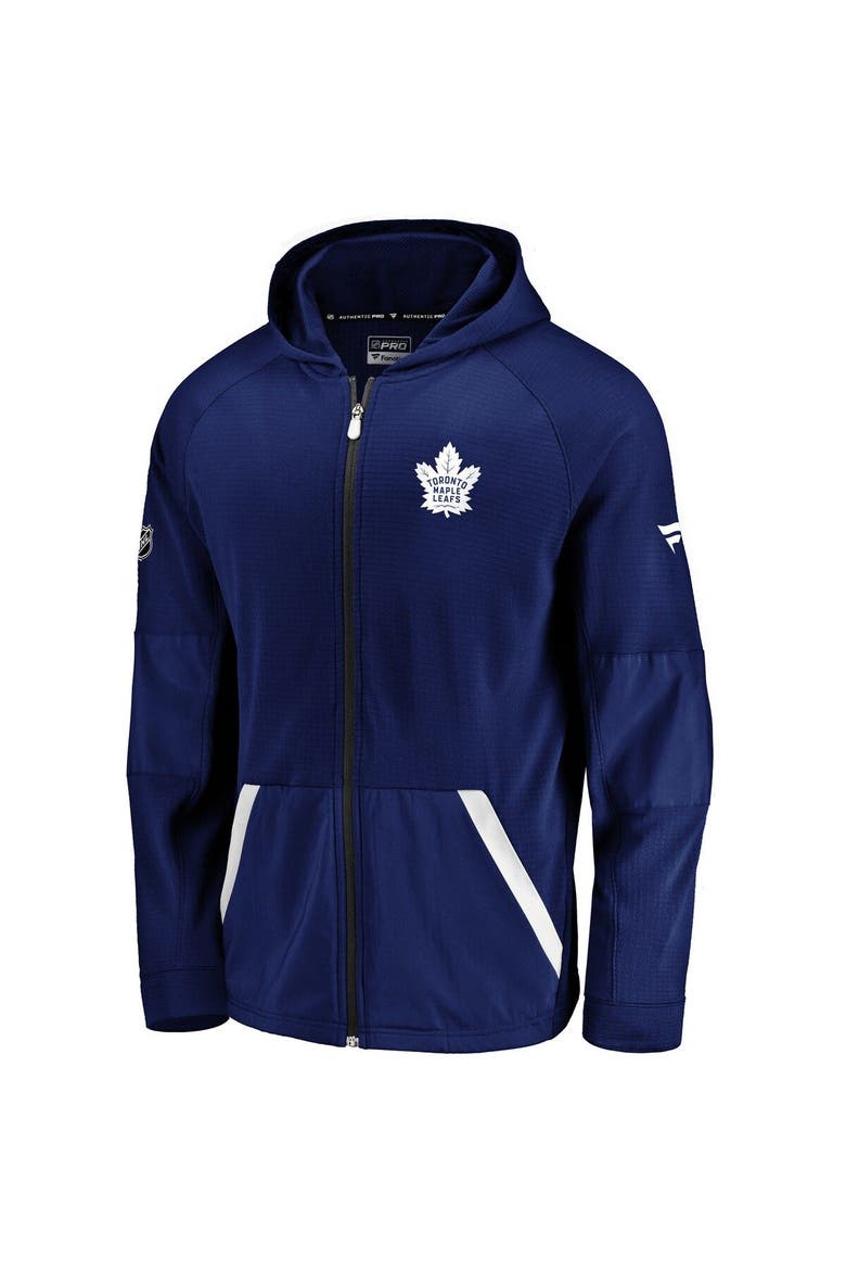 Men's Fanatics Branded Blue Toronto Maple Leafs Rinkside Grid-Back Raglan Full-Zip Jacket, Alternate, color, Blue