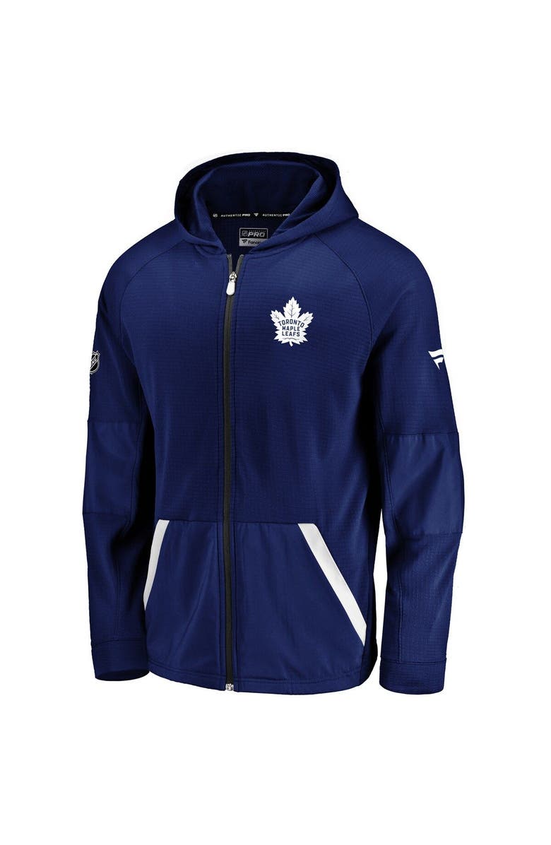 FANATICS Men's Fanatics Branded Blue Toronto Maple Leafs Rinkside Grid-Back Raglan Full-Zip Jacket, Alternate, color,