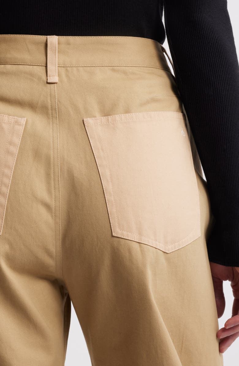 rag & bone Charlie High Waist Barrel Leg Pants, Alternate, color, Lttan