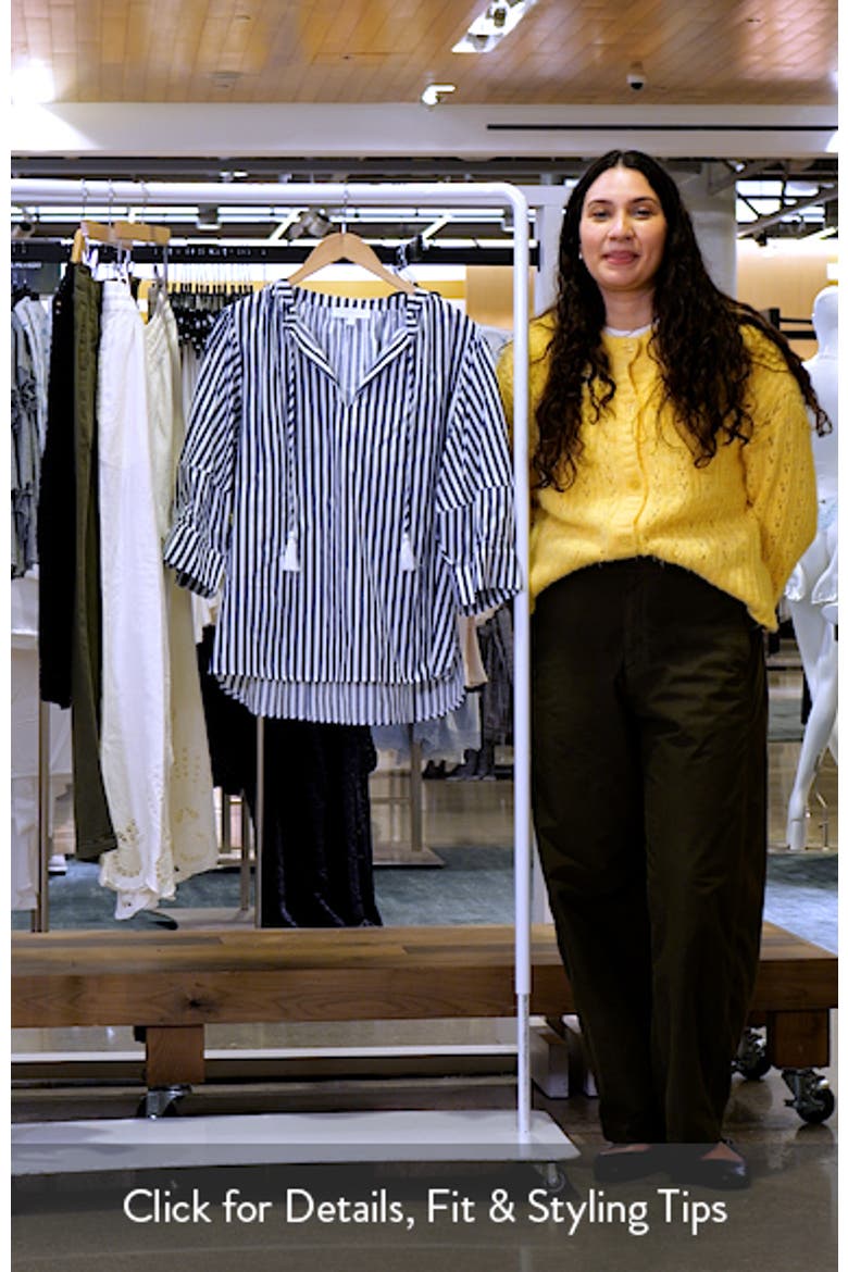 Glenda Stripe Irina Tie Split Neck Top video