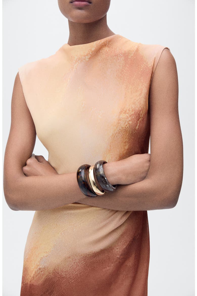 Gradient Pattern A-Line Dress, Alternate, color, PEACH