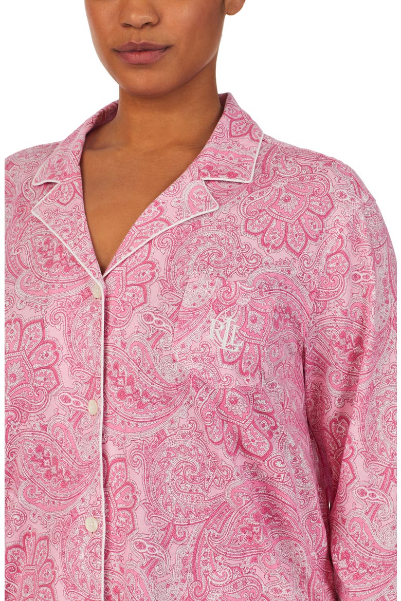 Knit Crop Pajamas, Alternate, color, PINK PAISLEY