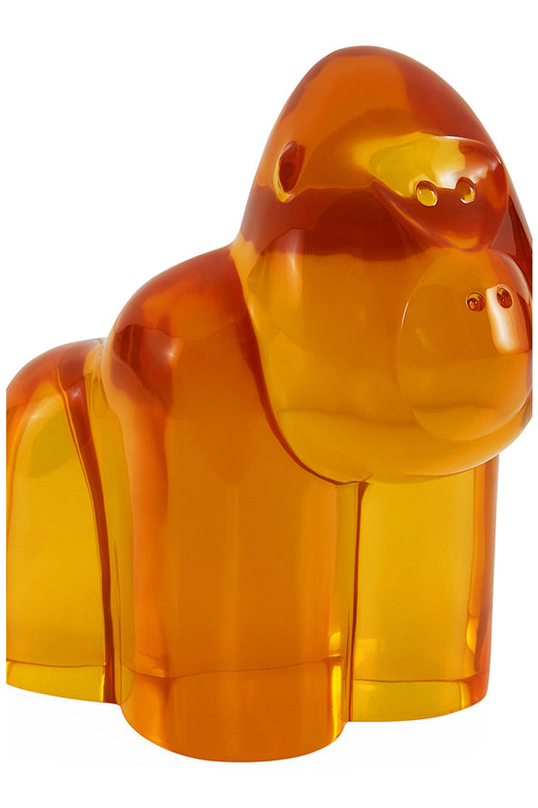 Acrylic Gorilla Sculpture, Alternate, color, Orange