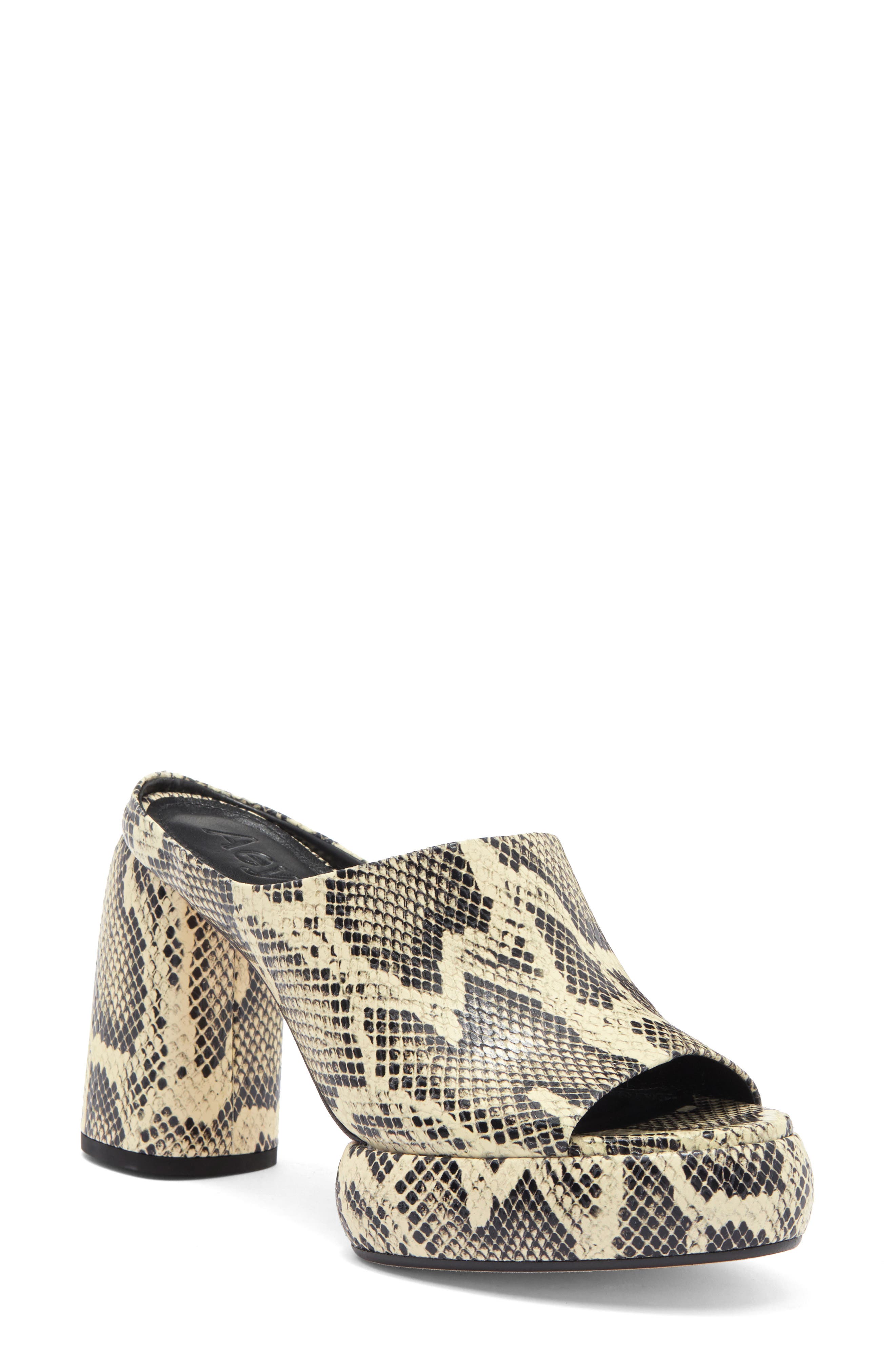 aeyde Ornella Snakeskin Print Leather Platform Sandal, Main, color, 