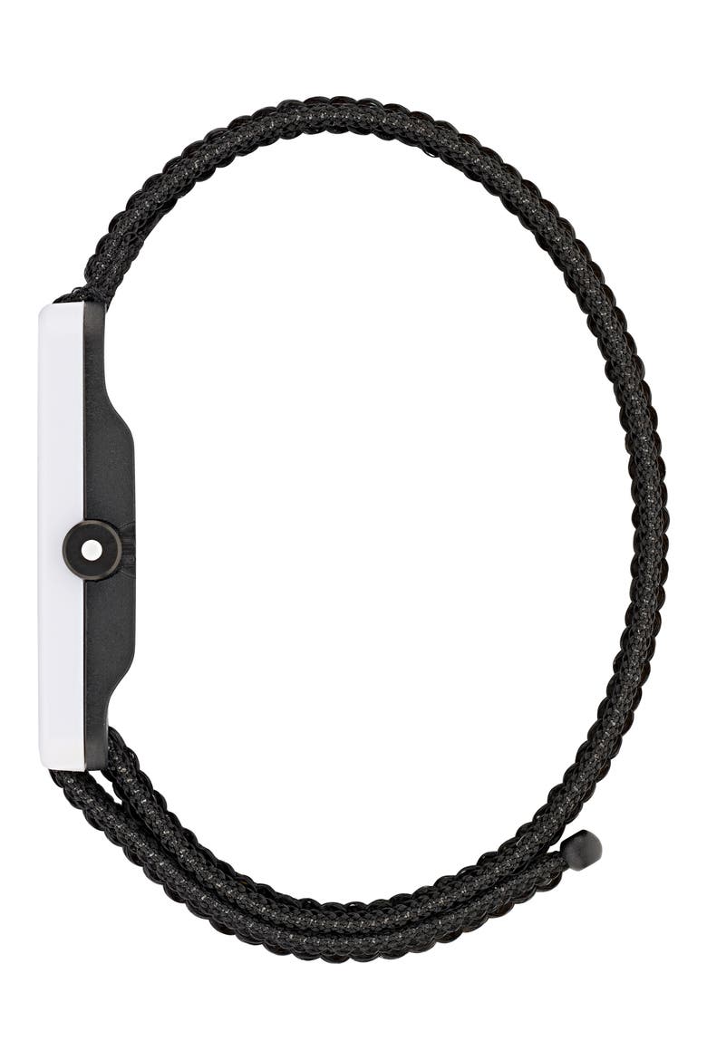 Retro Pop Two Nylon Strap Watch, 31mm, Alternate, color, WHITE/ BLACK/ BLACK