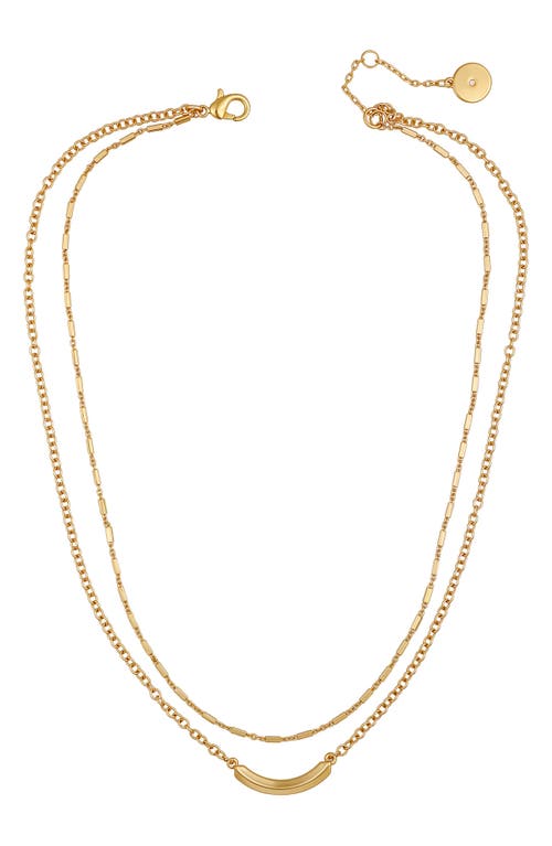 Vince Camuto Curved Bar Pendant Layered Necklace In Gold