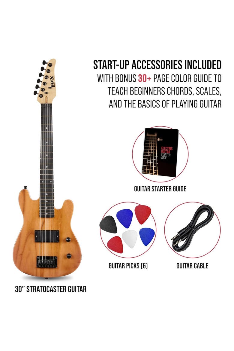 CS 30 Electric Guitar Kit for Beginner with Amp Cable, 6 Picks & Guide, Alternate, color, Natural