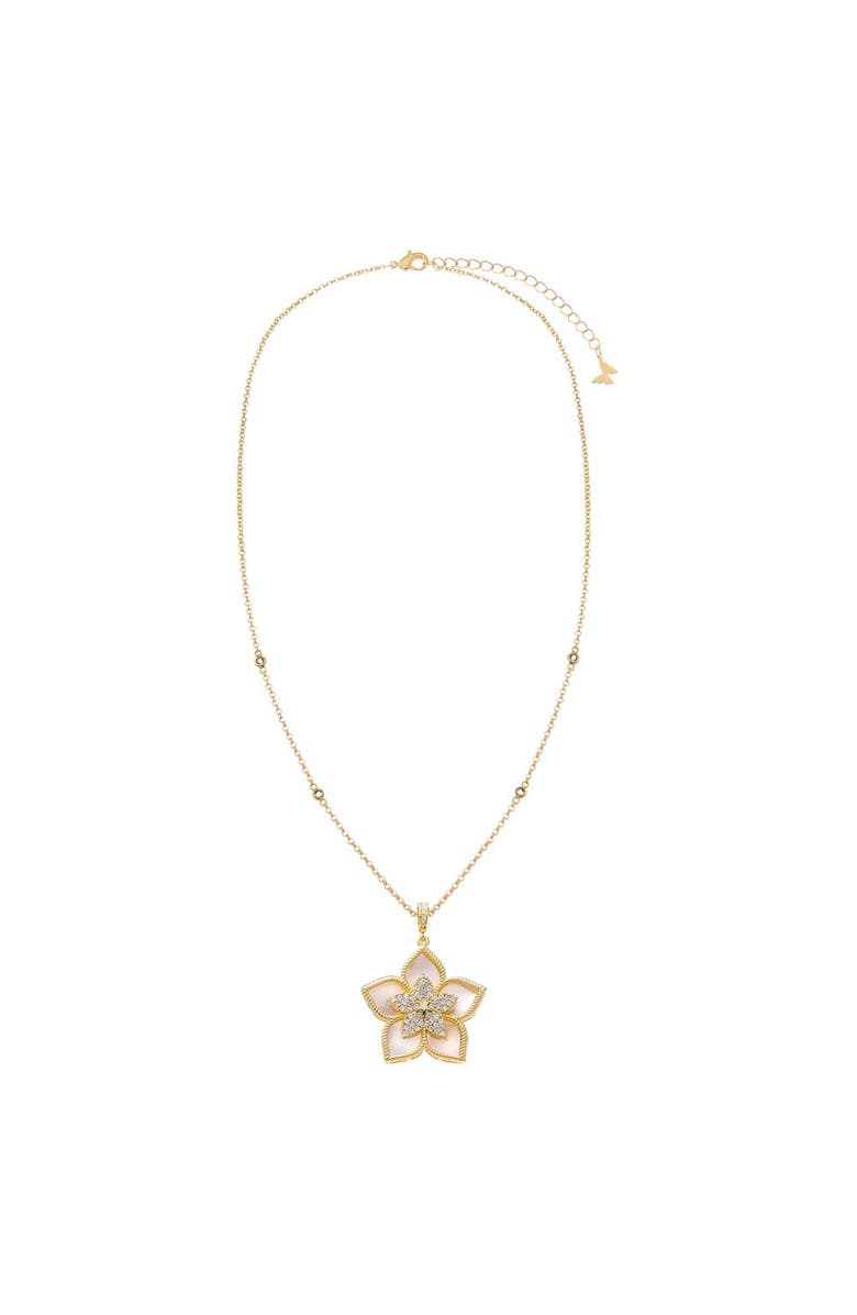 BY ADINA EDEN Fancy Pave Colored Stone Flower Necklace, Alternate, color, 