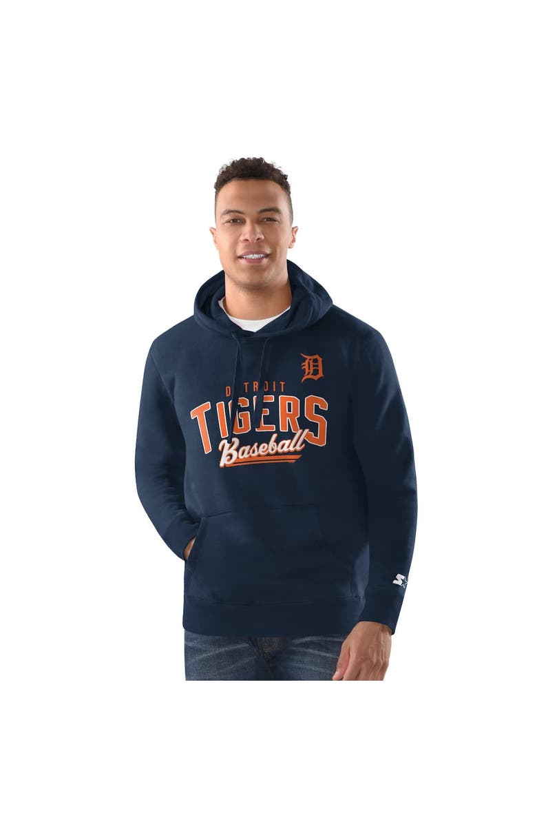 STARTER Men's Starter Navy Detroit Tigers Classic Pullover Hoodie, Alternate, color, Navy