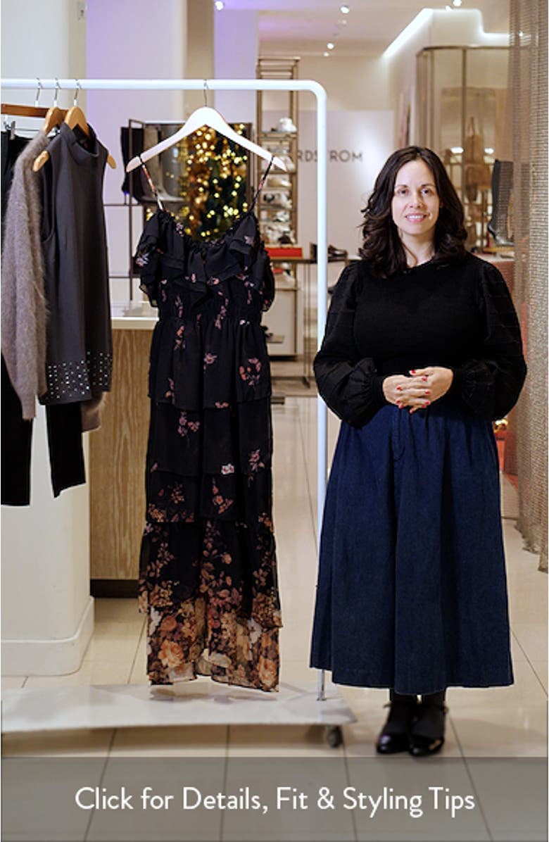 Floral Cold Shoulder Tiered Maxi Dress, sales video thumbnail