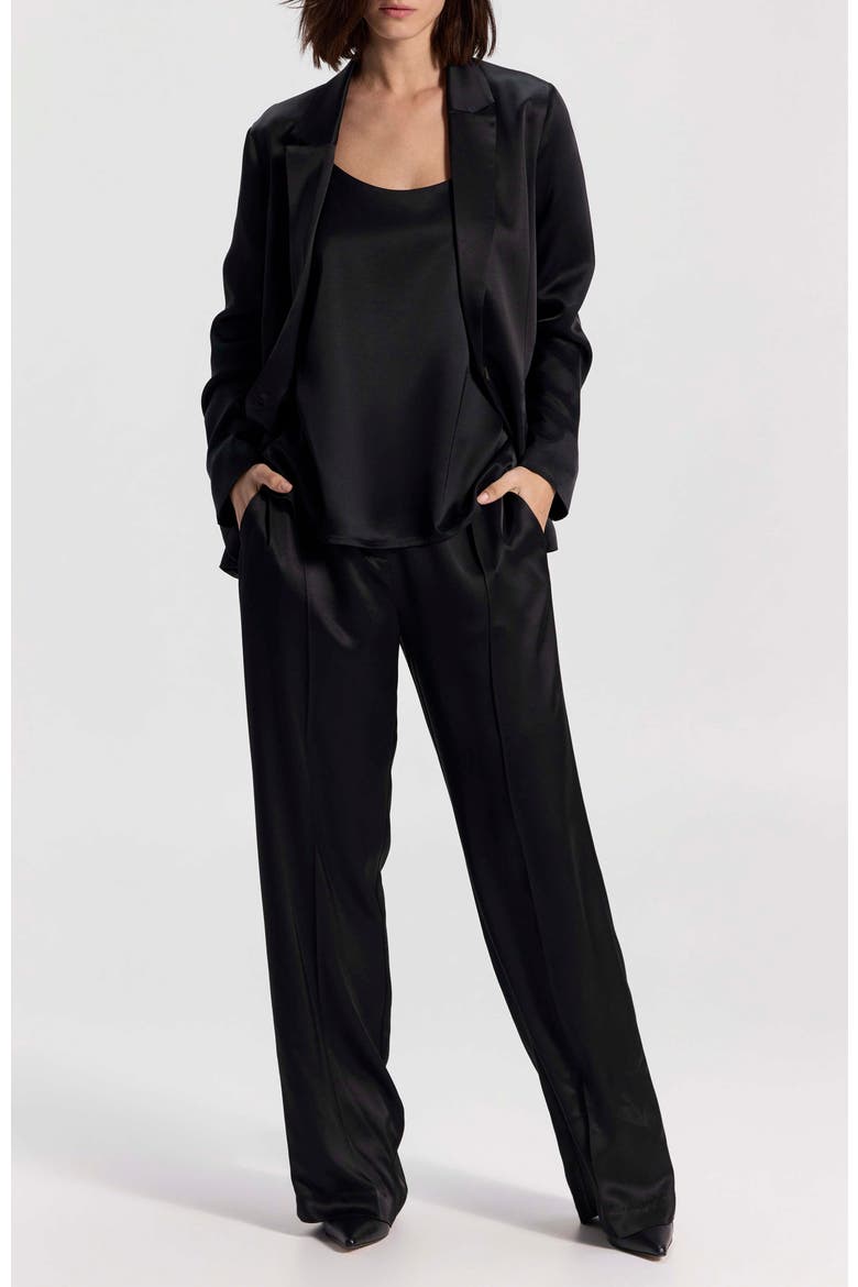 Satin Blazer, Alternate, color, Black