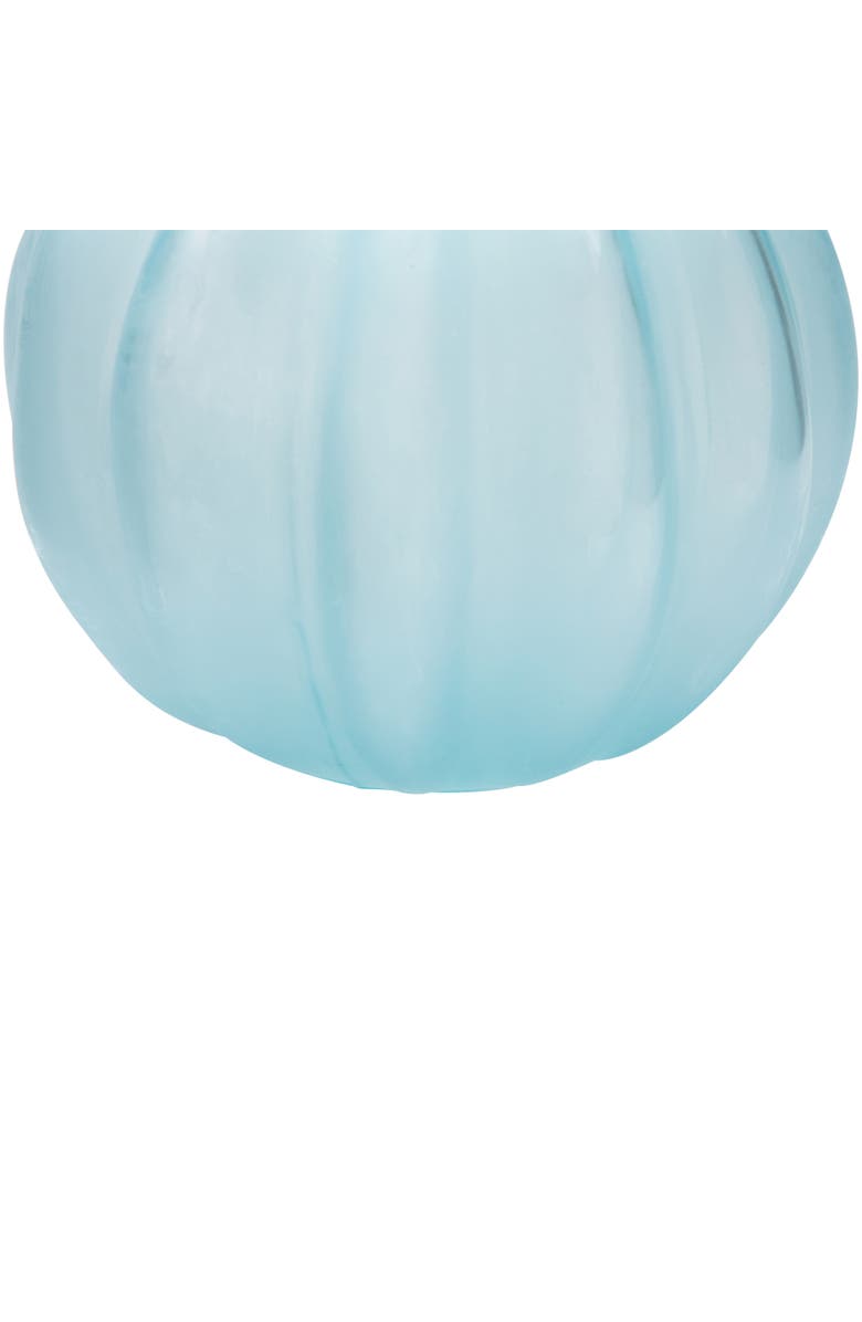 Northlight Transparent Glass Pumpkin Candle Holder - 9" - Blue, Alternate, color, Blue