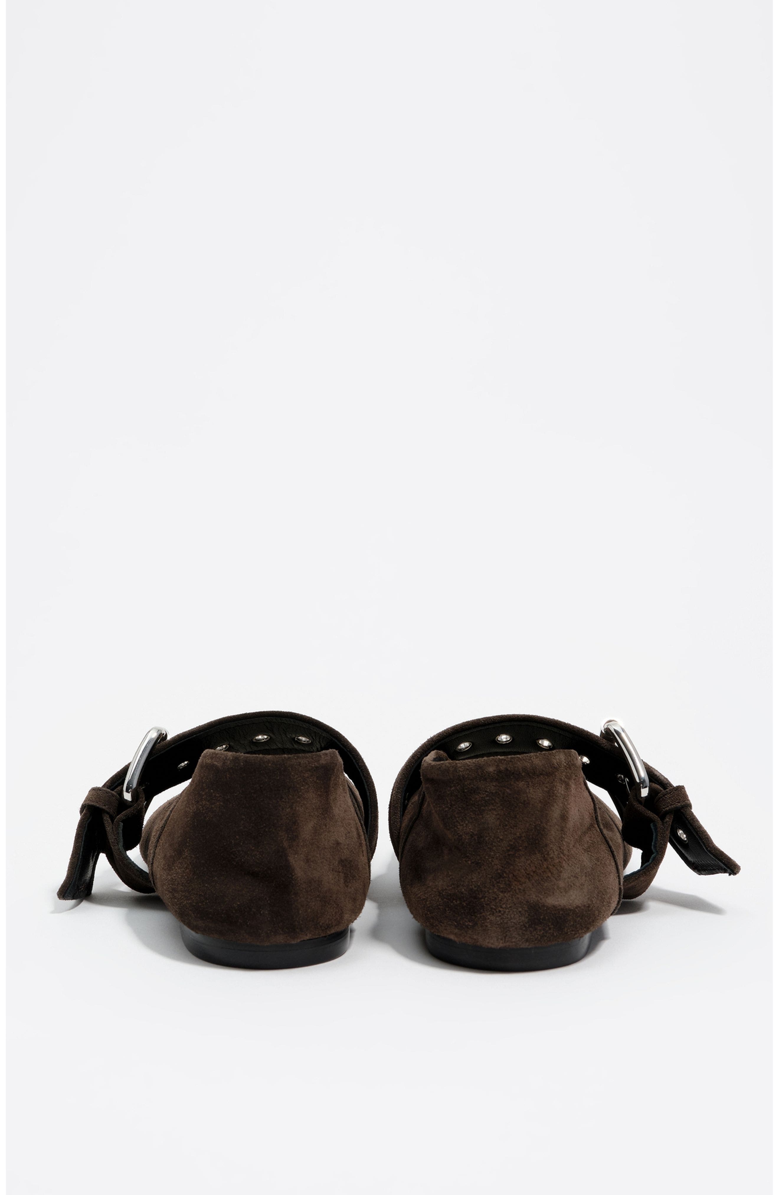 Bimba y Lola Suede Ballerina, Alternate, color, Dark Brown