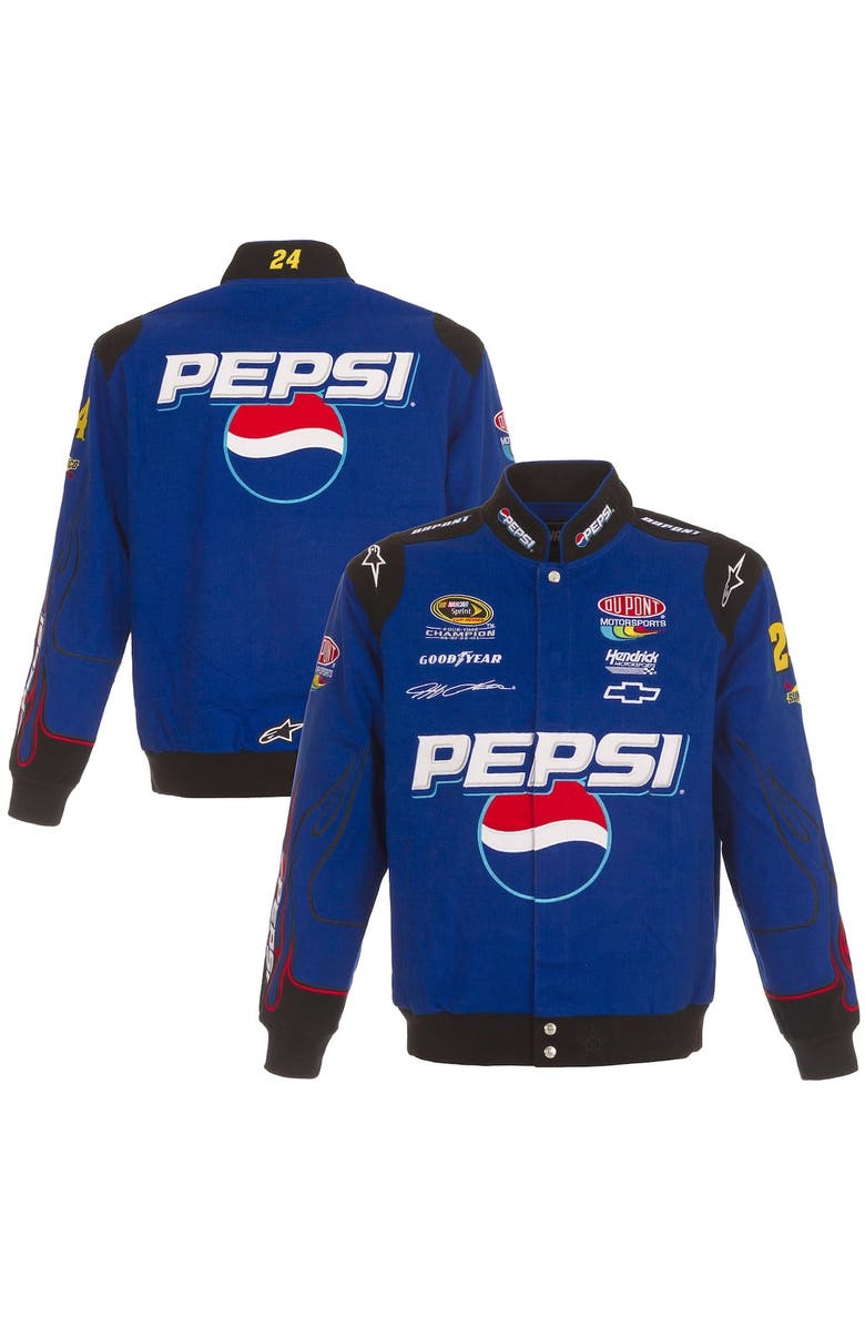 JH DESIGN Men's JH Design  Royal Jeff Gordon Pepsi Full-Snap Twill Uniform Jacket, Alternate, color, Royal