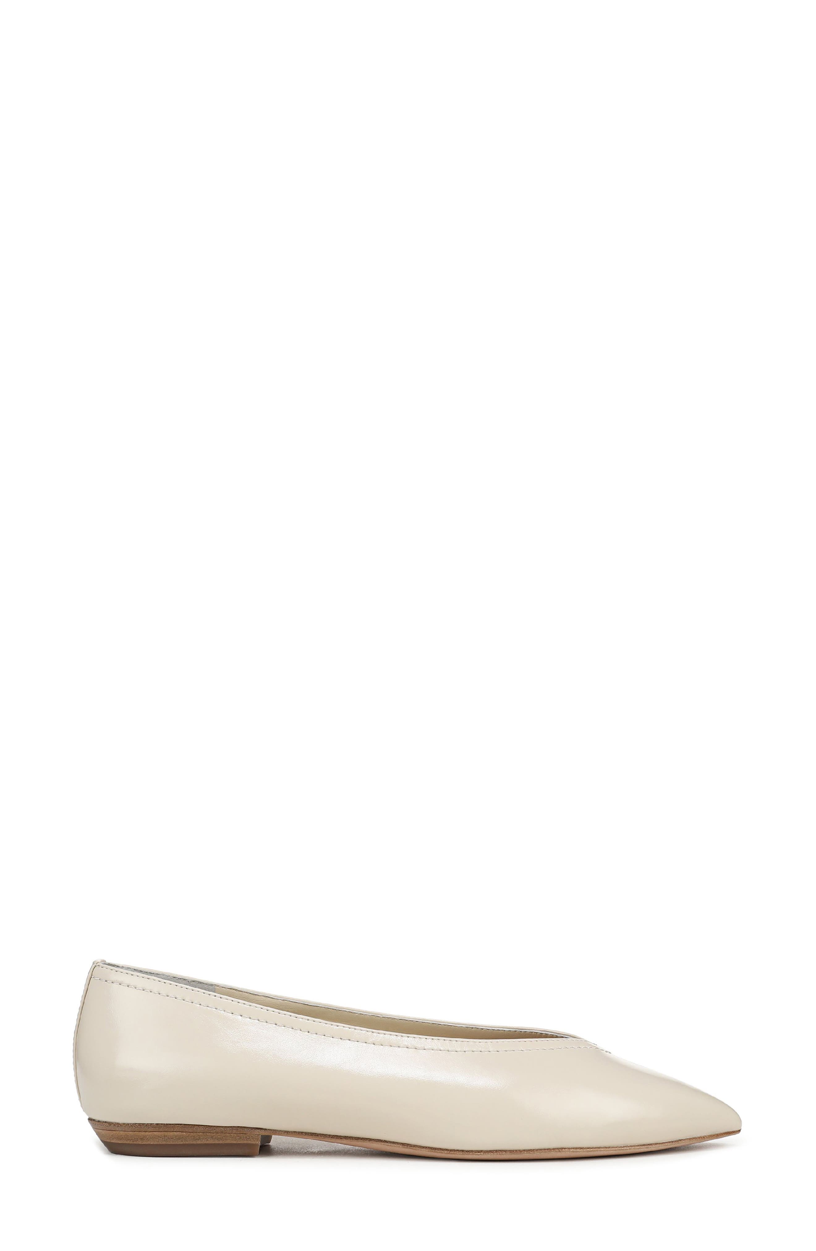 Bancroft Pointed Toe Flat, Alternate, color, LIMESTONE IVORY LEATHER