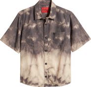 HUGO Eratino Tie Dye Short Sleeve Nylon Button-Up Shirt