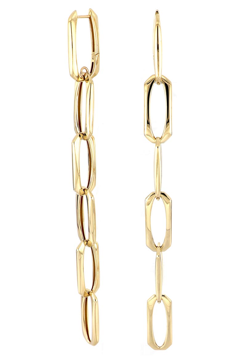 Ofira 14K Gold Long Curvy Link Chain Earrings (Nordstrom Exclusive), Main, color, YELLOW GOLD