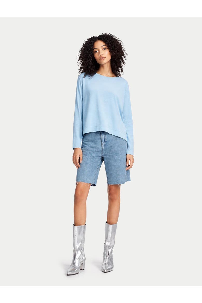 Boatneck Cotton Silk Cashmere Blend Sweater, Alternate, color, aquamarine