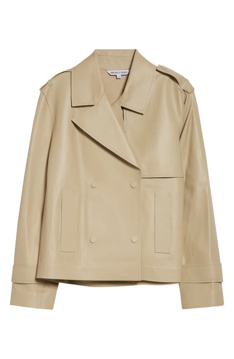 Heathcliff Crop Leather Trench Coat