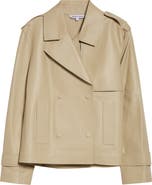 Veronica Beard Heathcliff Crop Leather Trench Coat