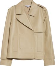 Veronica Beard Heathcliff Crop Leather Trench Coat