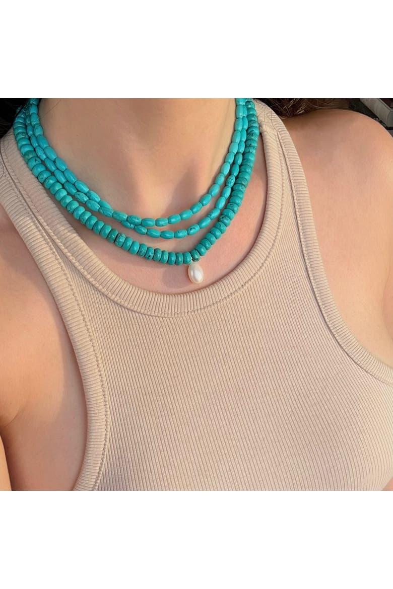 The Marbella Turquoise Necklace, Alternate, color, Green, Blue