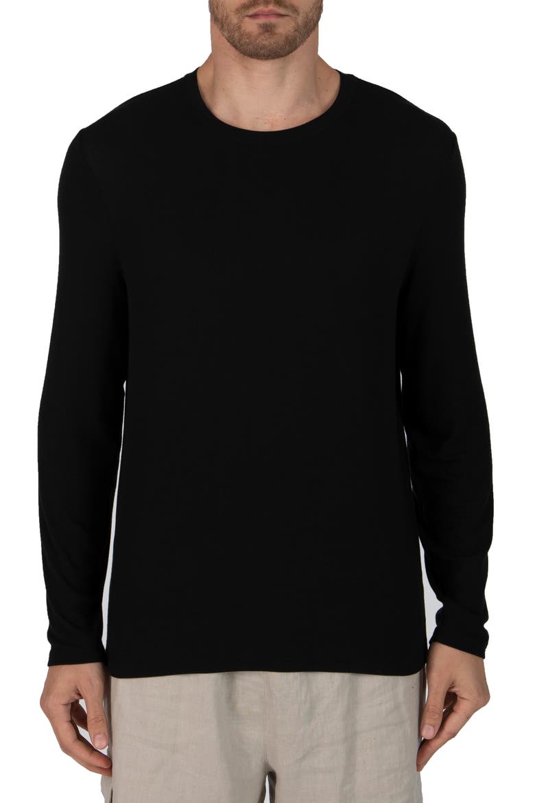 Oversize Rib Long Sleeve T-Shirt, Main, color, BLACK