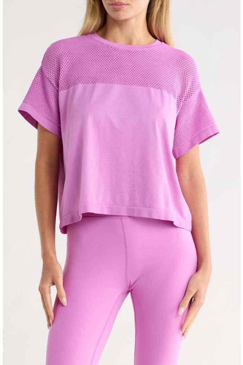 Seamless Net Worth Boxy T-Shirt, Main, color, PINK BLOOM
