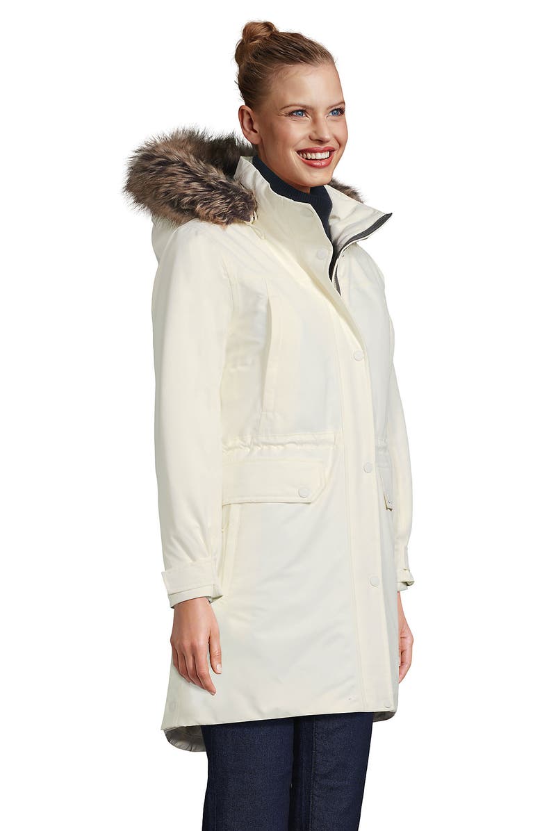 Lands' End Expedition Waterproof Down Winter Parka with Faux Fur Hood, Alternate, color, Ivory