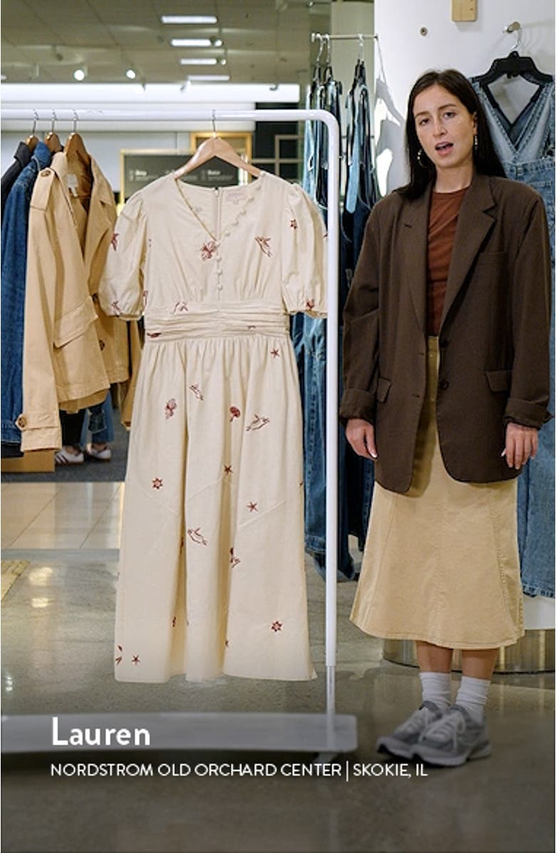 Lexi Embroidered Puff Sleeve Cotton Dress, sales video thumbnail